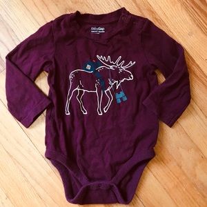 Baby Gap Moose onesie Maroon size 18-24 mo